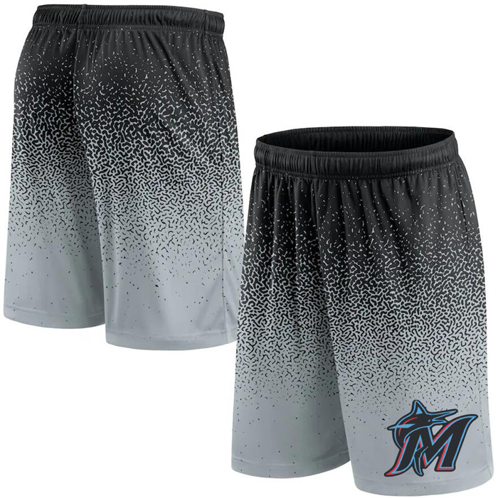 Men's Miami Marlins Black/Grey Ombre Shorts Men's Miami Marlins Black/Grey Ombre Shorts